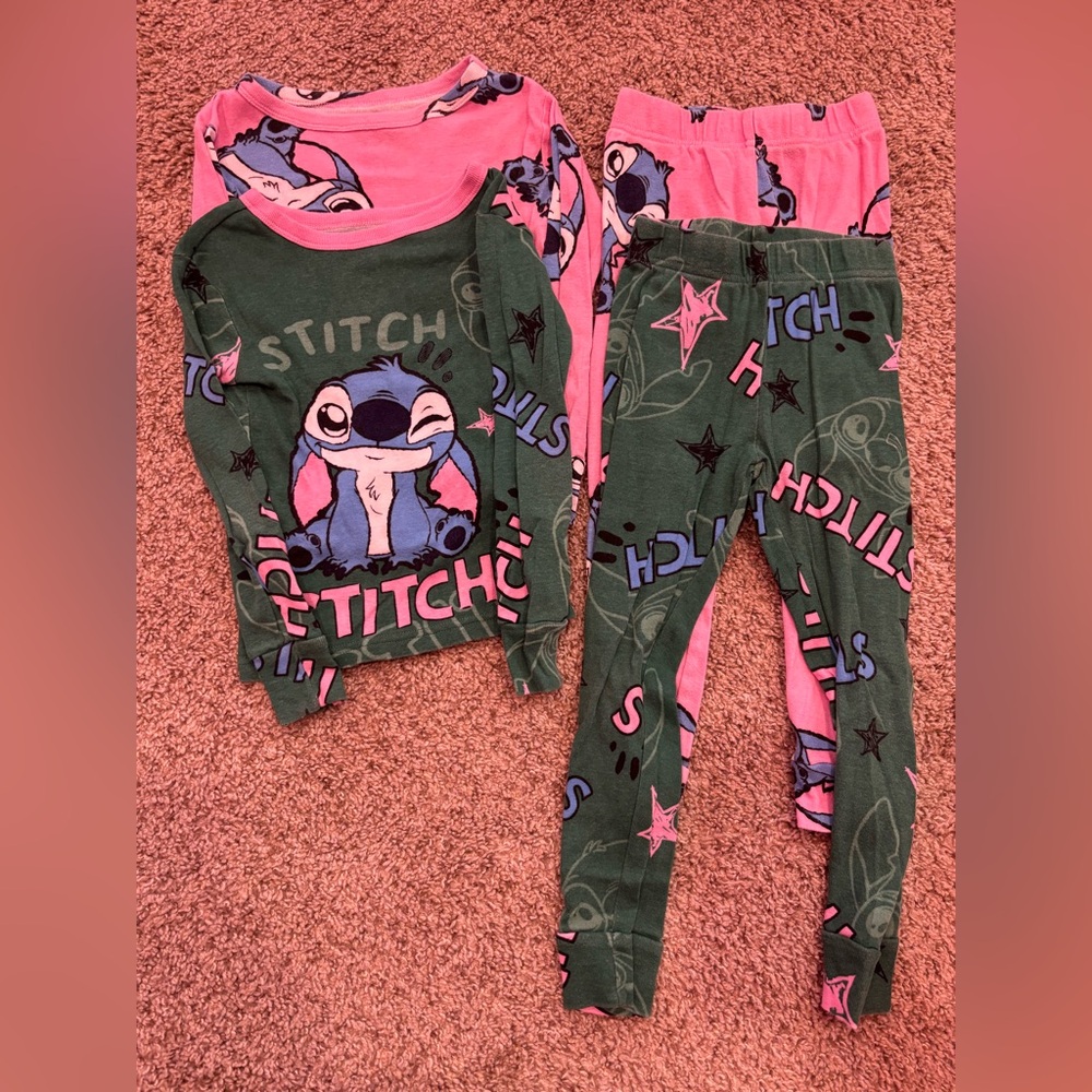 Bundle of 2 Pairs of Toddler Girls Stitch Pajamas